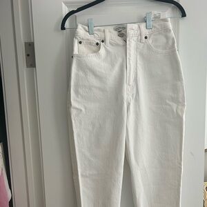 Abercrombie White Ultra High Rise Kick Flare Curve Love Jeans